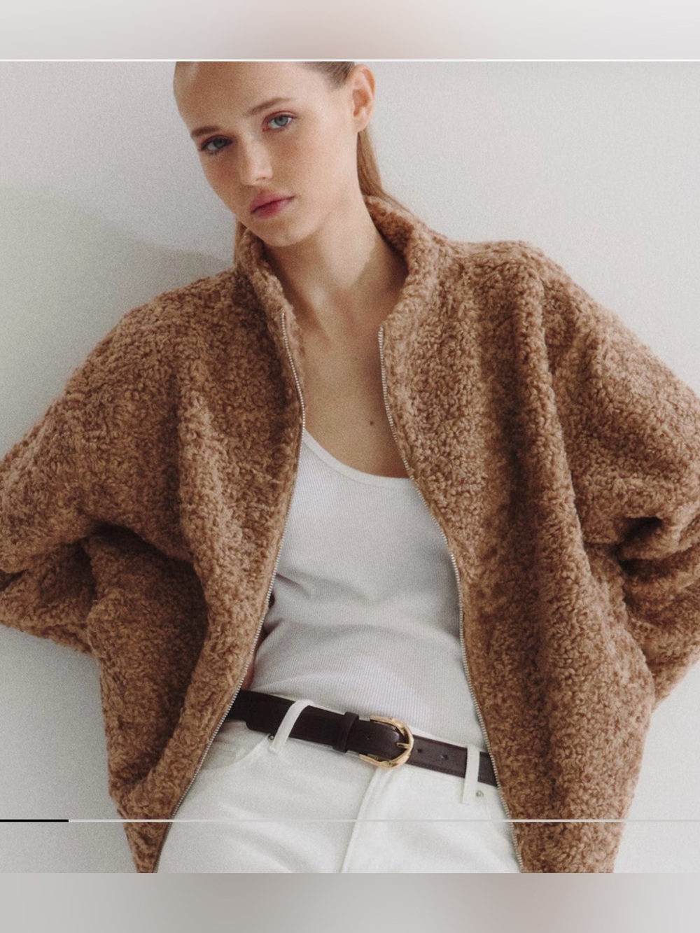 H&M Oversized Teddy Fleece Jacket - Picture 2 of 8